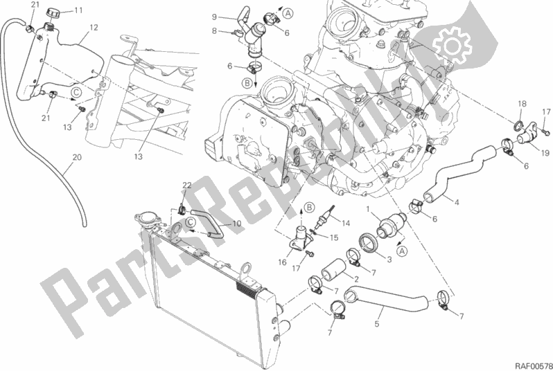 Todas las partes para Circuito De Enfriamiento de Ducati Multistrada 950 Thailand 2017